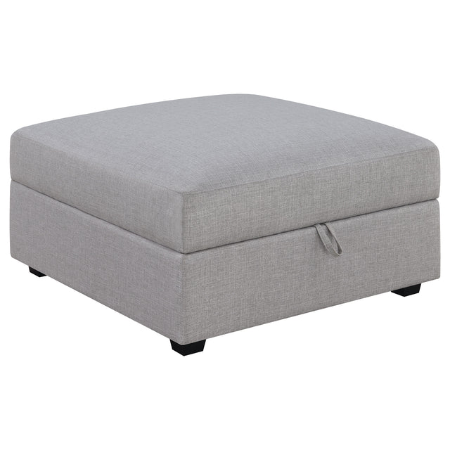 Tampa Furniture Outlet - Coaster - Cambria Square Upholstered Storage Ottoman Grey - 551513