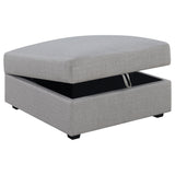 Cambria Square Upholstered Storage Ottoman Grey - Tampa Furniture Outlet
