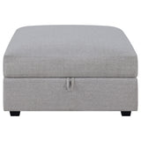 Cambria Square Upholstered Storage Ottoman Grey - Tampa Furniture Outlet