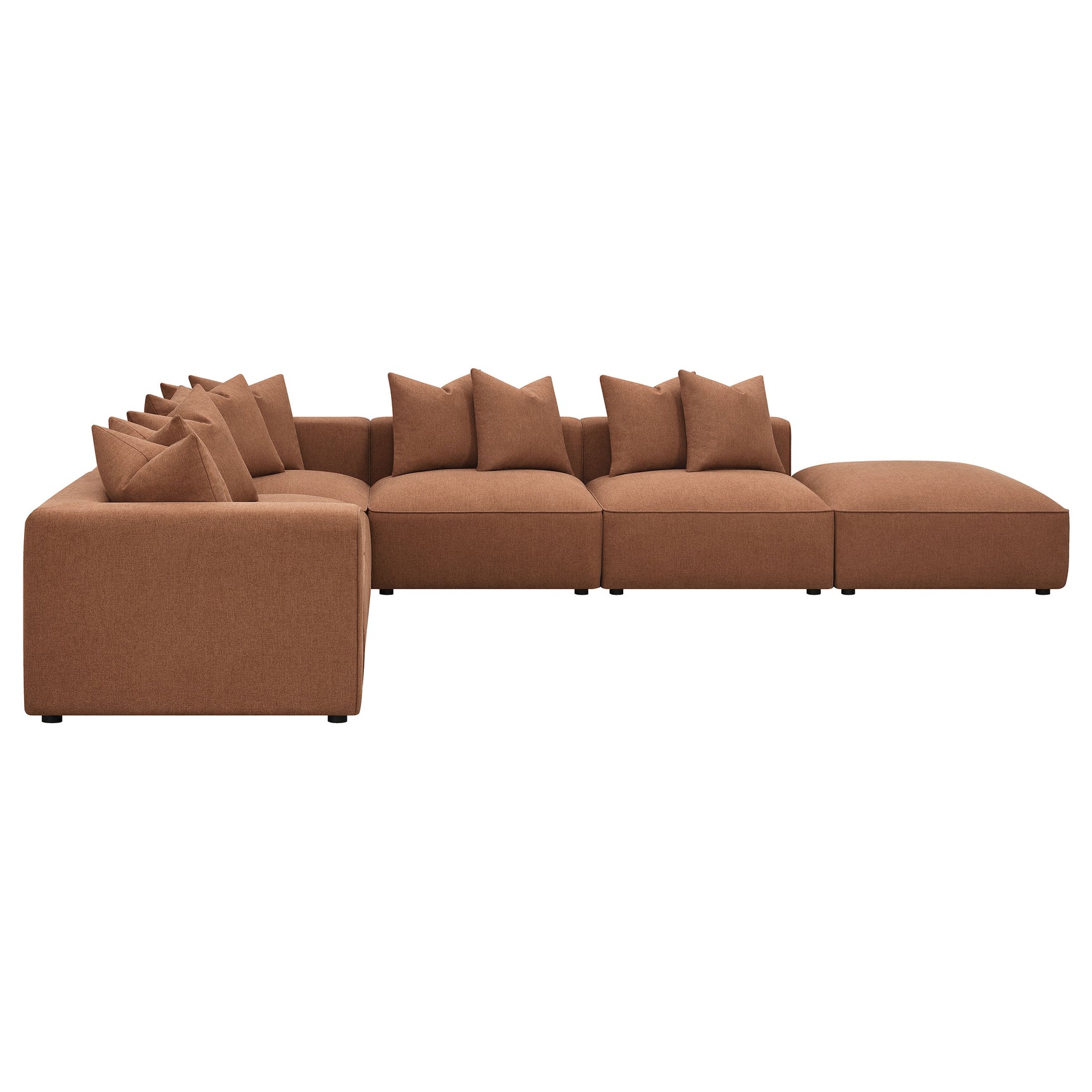 Jennifer 6-piece Upholstered Modular Sectional Terracotta - Tampa Furniture Outlet