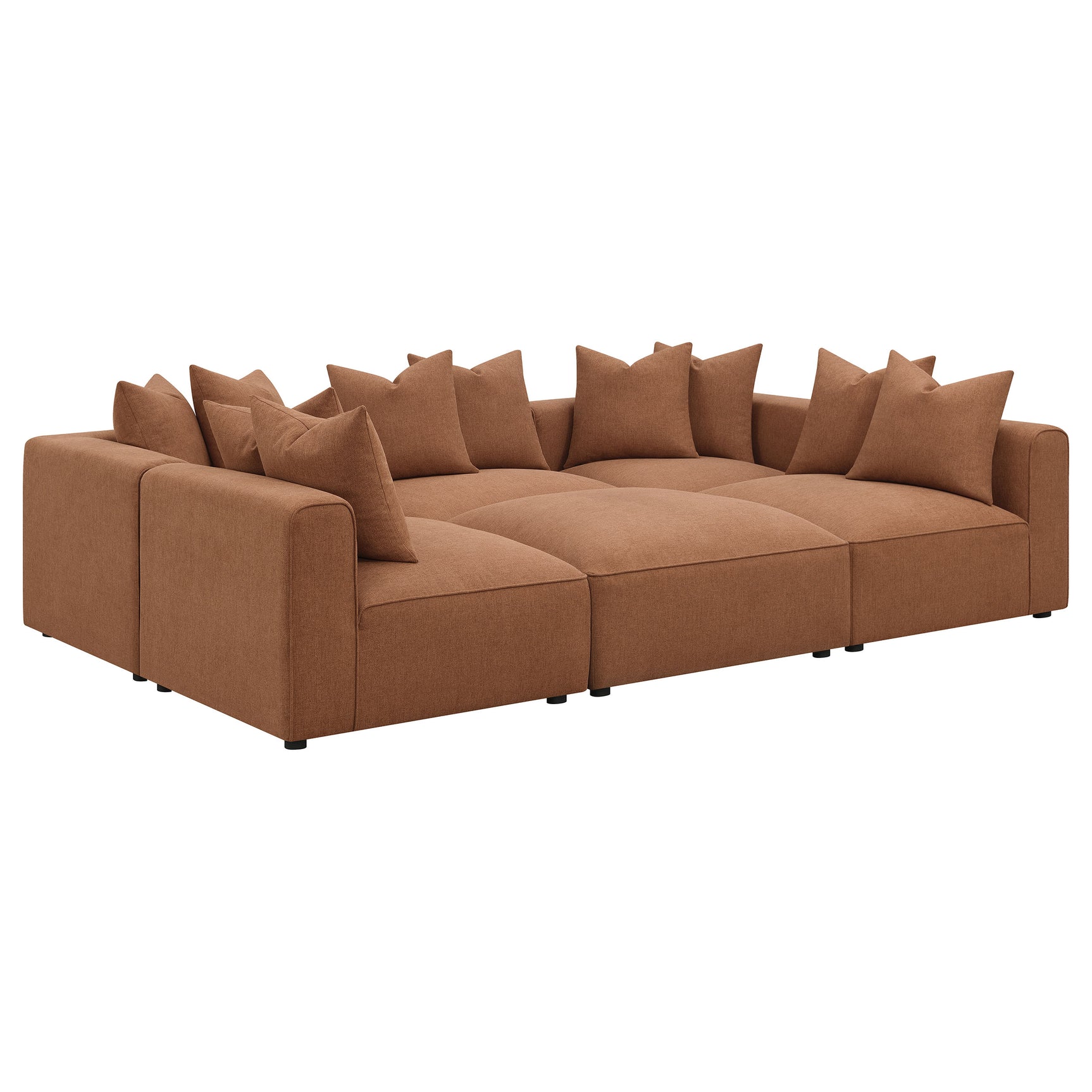 Jennifer 6-piece Upholstered Modular Sectional Terracotta - Tampa Furniture Outlet