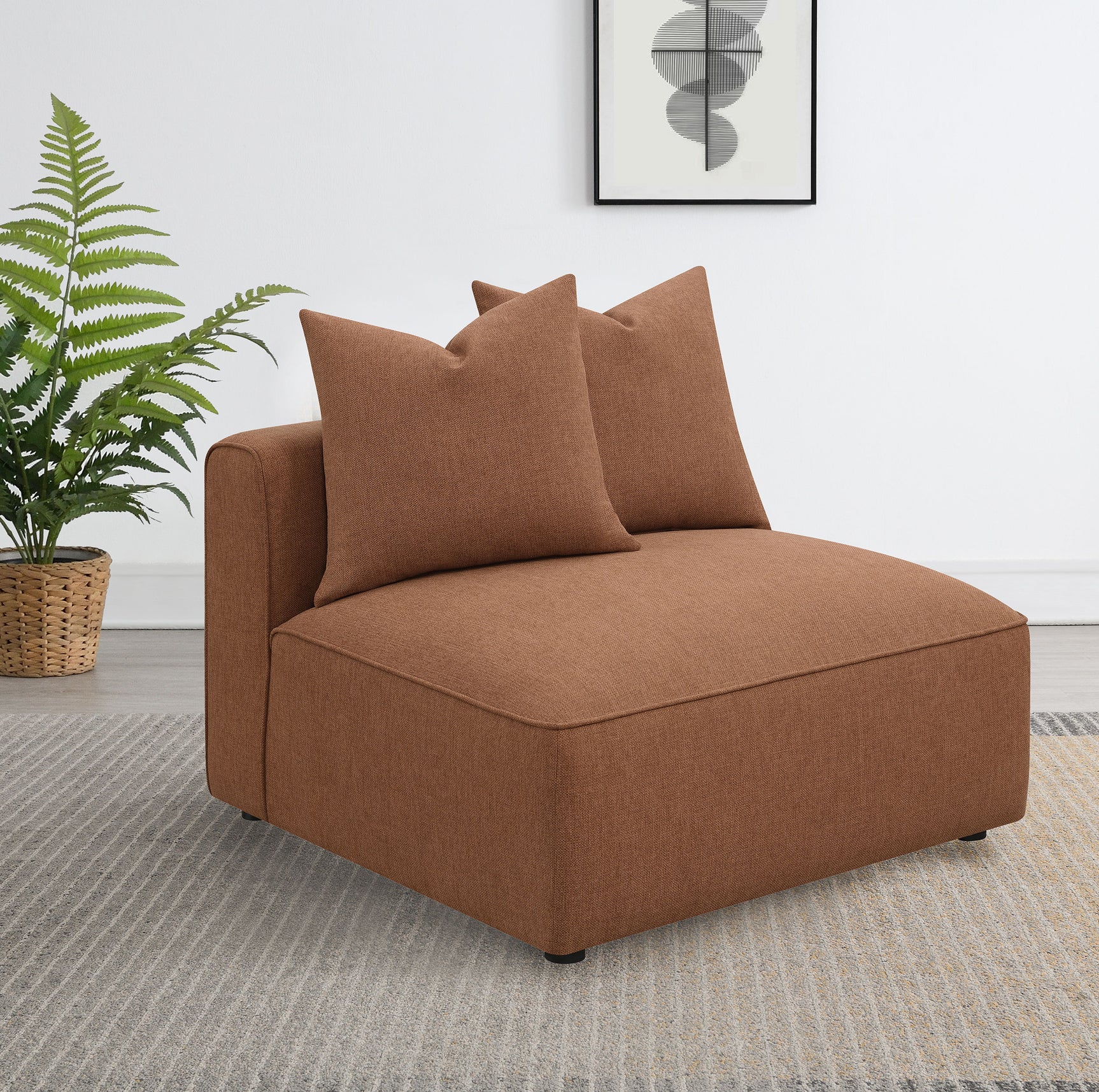 Jennifer Upholstered Armless Chair Terracotta - Tampa Furniture Outlet