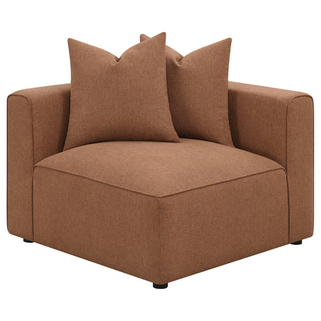 Jennifer Upholstered Corner Chair Terracotta - Tampa Furniture Outlet