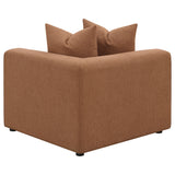 Jennifer Upholstered Corner Chair Terracotta - Tampa Furniture Outlet