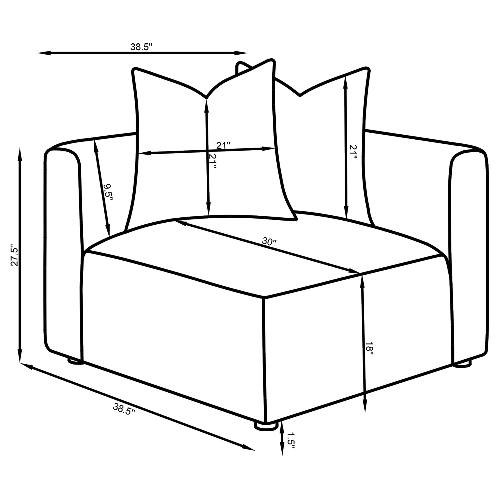 Jennifer Upholstered Corner Chair Terracotta - Tampa Furniture Outlet
