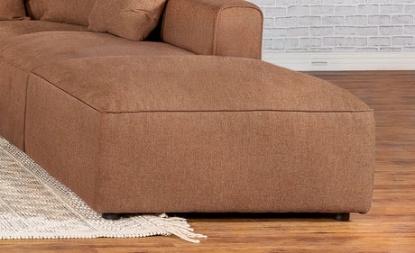 Jennifer Square Upholstered Ottoman Terracotta - Tampa Furniture Outlet