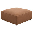 Tampa Furniture Outlet - Coaster - Jennifer Square Upholstered Ottoman Terracotta - 551593