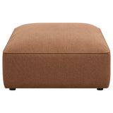 Jennifer Square Upholstered Ottoman Terracotta - Tampa Furniture Outlet
