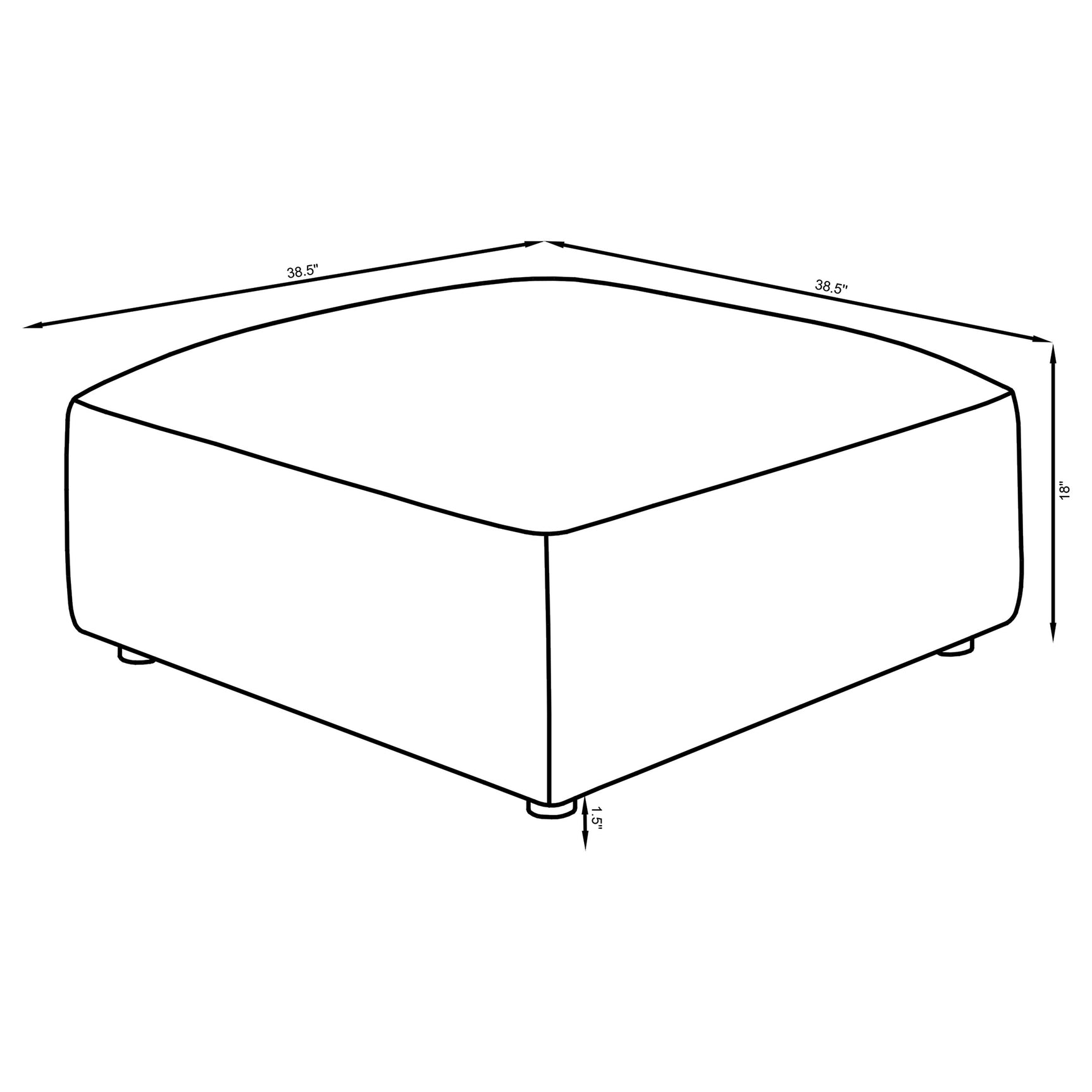 Jennifer Square Upholstered Ottoman Terracotta - Tampa Furniture Outlet