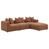 Jennifer Square Upholstered Ottoman Terracotta - Tampa Furniture Outlet