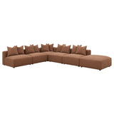 Jennifer Square Upholstered Ottoman Terracotta - Tampa Furniture Outlet