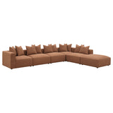 Jennifer Square Upholstered Ottoman Terracotta - Tampa Furniture Outlet