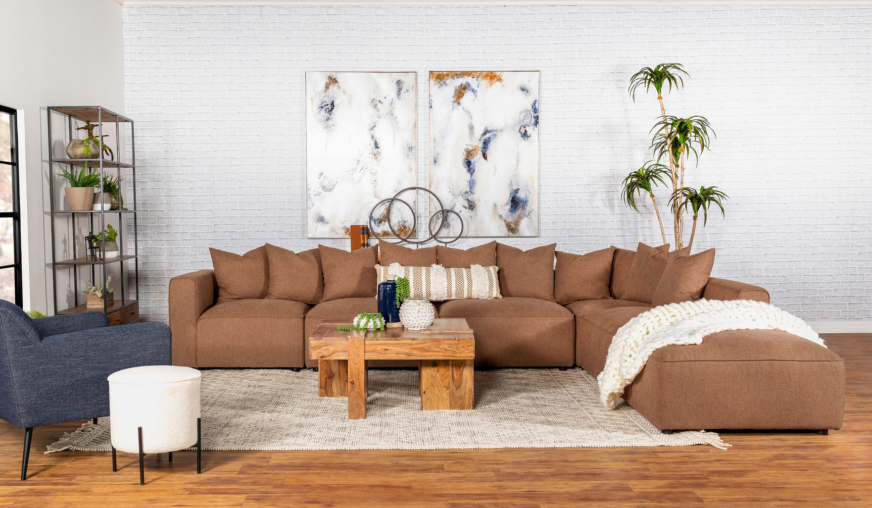 Jennifer Square Upholstered Ottoman Terracotta - Tampa Furniture Outlet