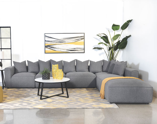 Tampa Furniture Outlet - Coaster - Jennifer 6-piece Upholstered Modular Sectional Grey - 551594-SET