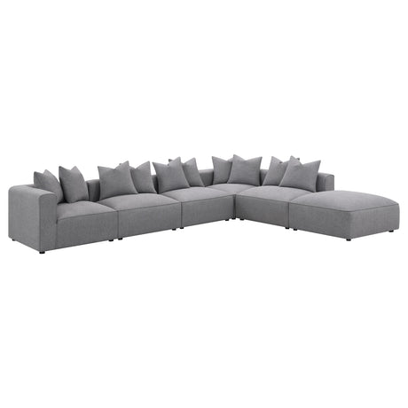 Jennifer 6-piece Upholstered Modular Sectional Grey - Tampa Furniture Outlet