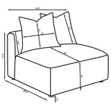 Jennifer Upholstered Armless Chair Grey - Tampa Furniture Outlet