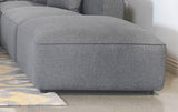 Jennifer Square Upholstered Ottoman Grey - Tampa Furniture Outlet