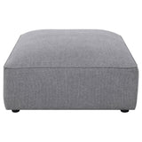 Jennifer Square Upholstered Ottoman Grey - Tampa Furniture Outlet