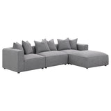 Jennifer Square Upholstered Ottoman Grey - Tampa Furniture Outlet
