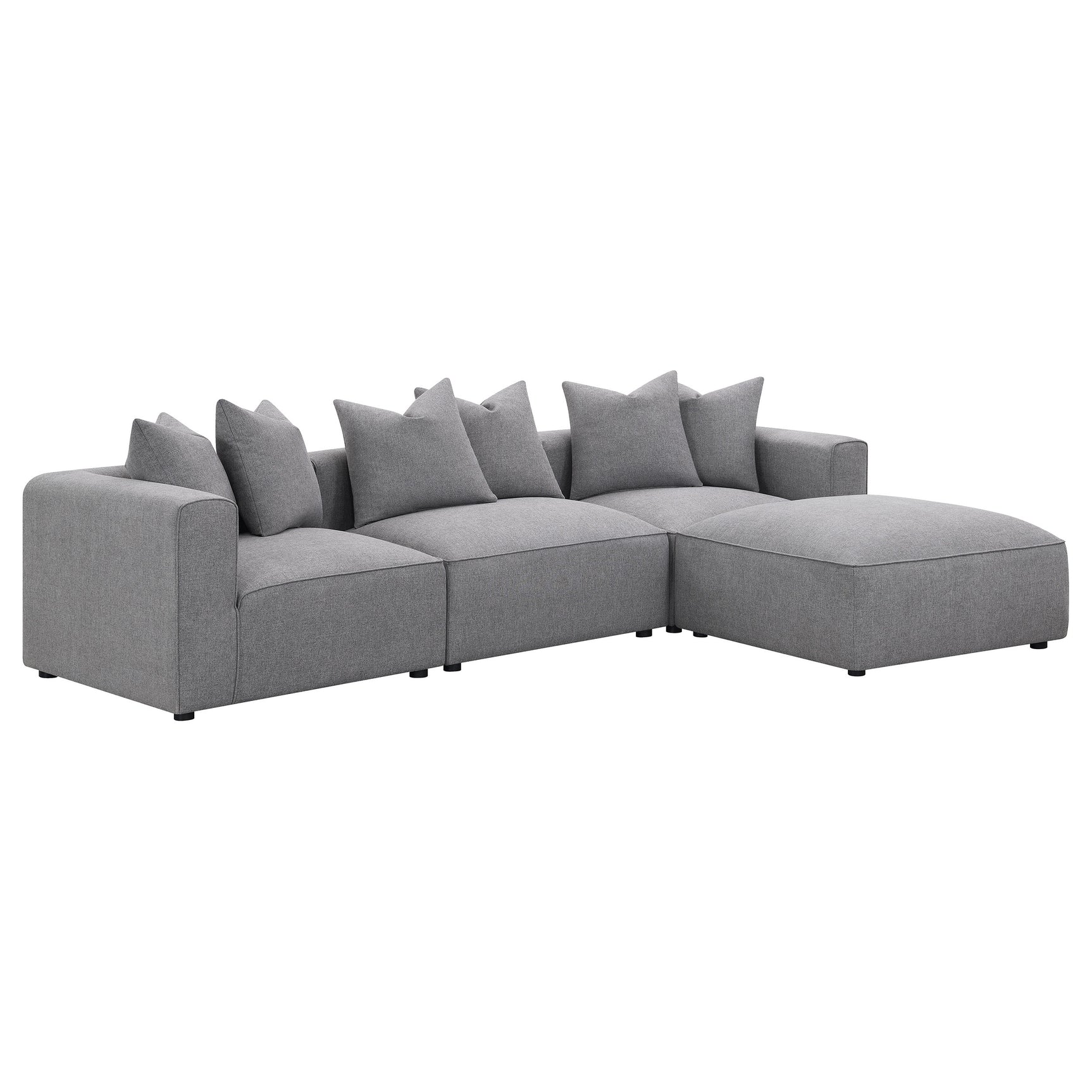 Jennifer Square Upholstered Ottoman Grey - Tampa Furniture Outlet