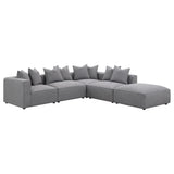 Jennifer Square Upholstered Ottoman Grey - Tampa Furniture Outlet