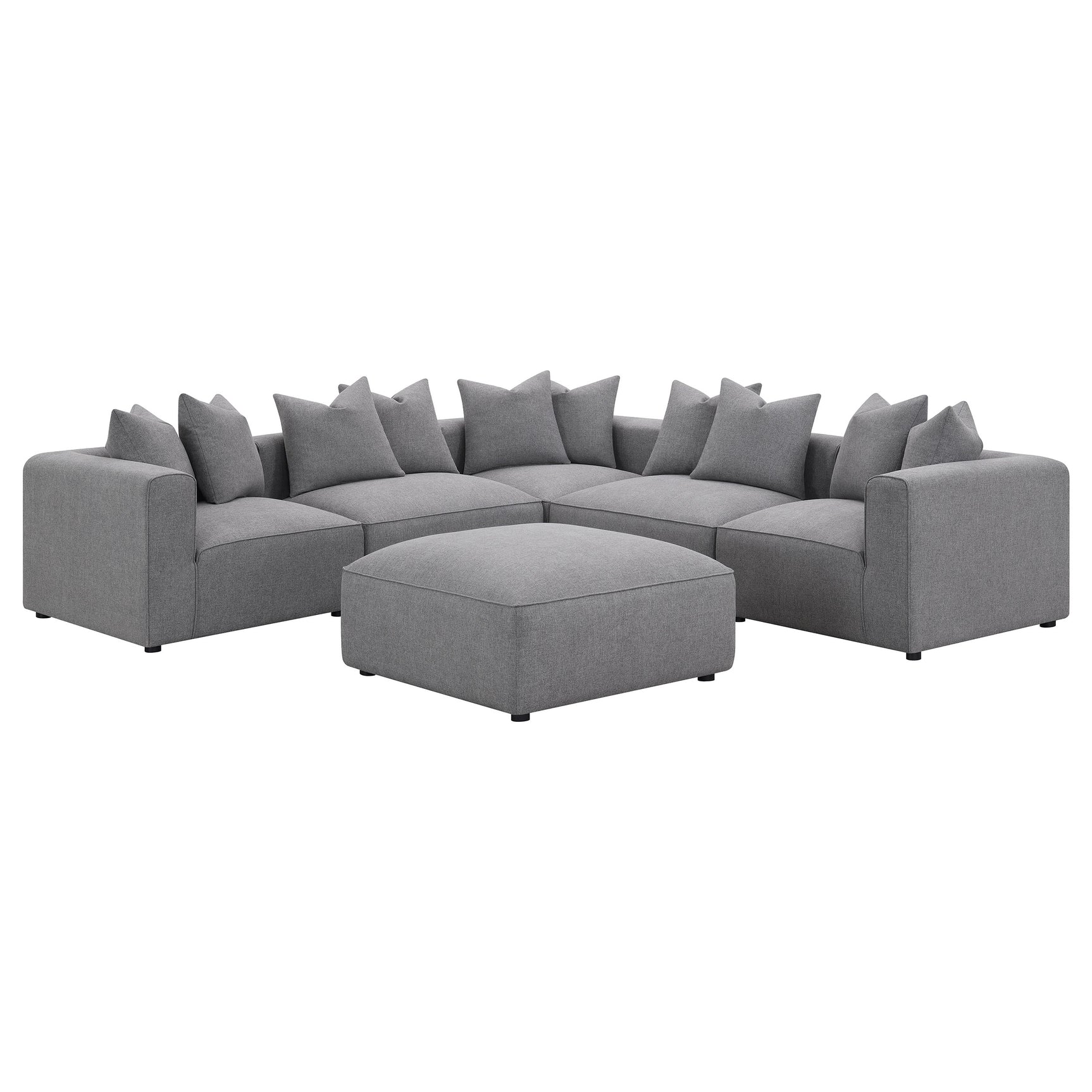 Jennifer Square Upholstered Ottoman Grey - Tampa Furniture Outlet