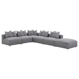 Jennifer Square Upholstered Ottoman Grey - Tampa Furniture Outlet