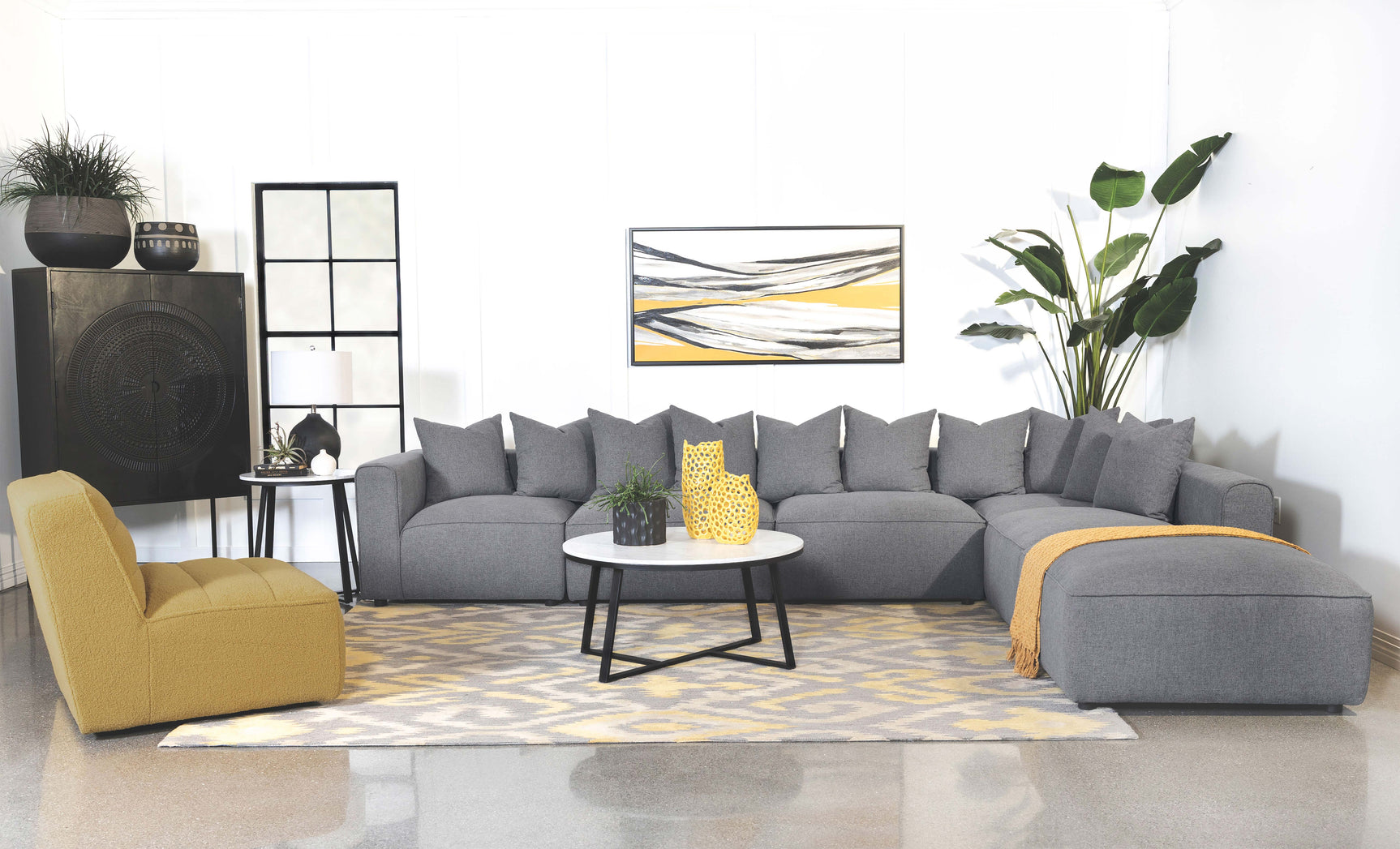 Jennifer Square Upholstered Ottoman Grey - Tampa Furniture Outlet