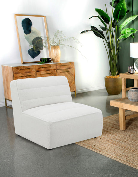Sunny Upholstered Armless Chair Natural - Tampa Furniture Outlet