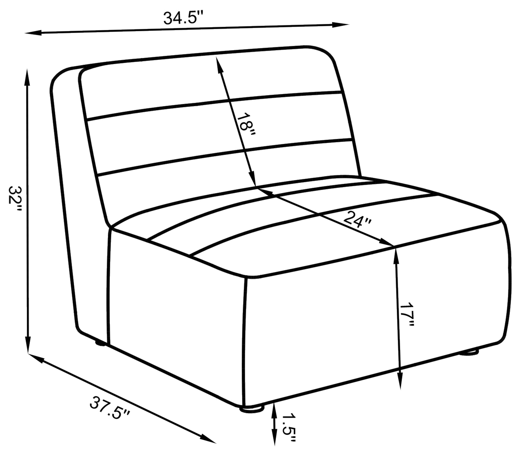 Sunny Upholstered Armless Chair Natural - Tampa Furniture Outlet
