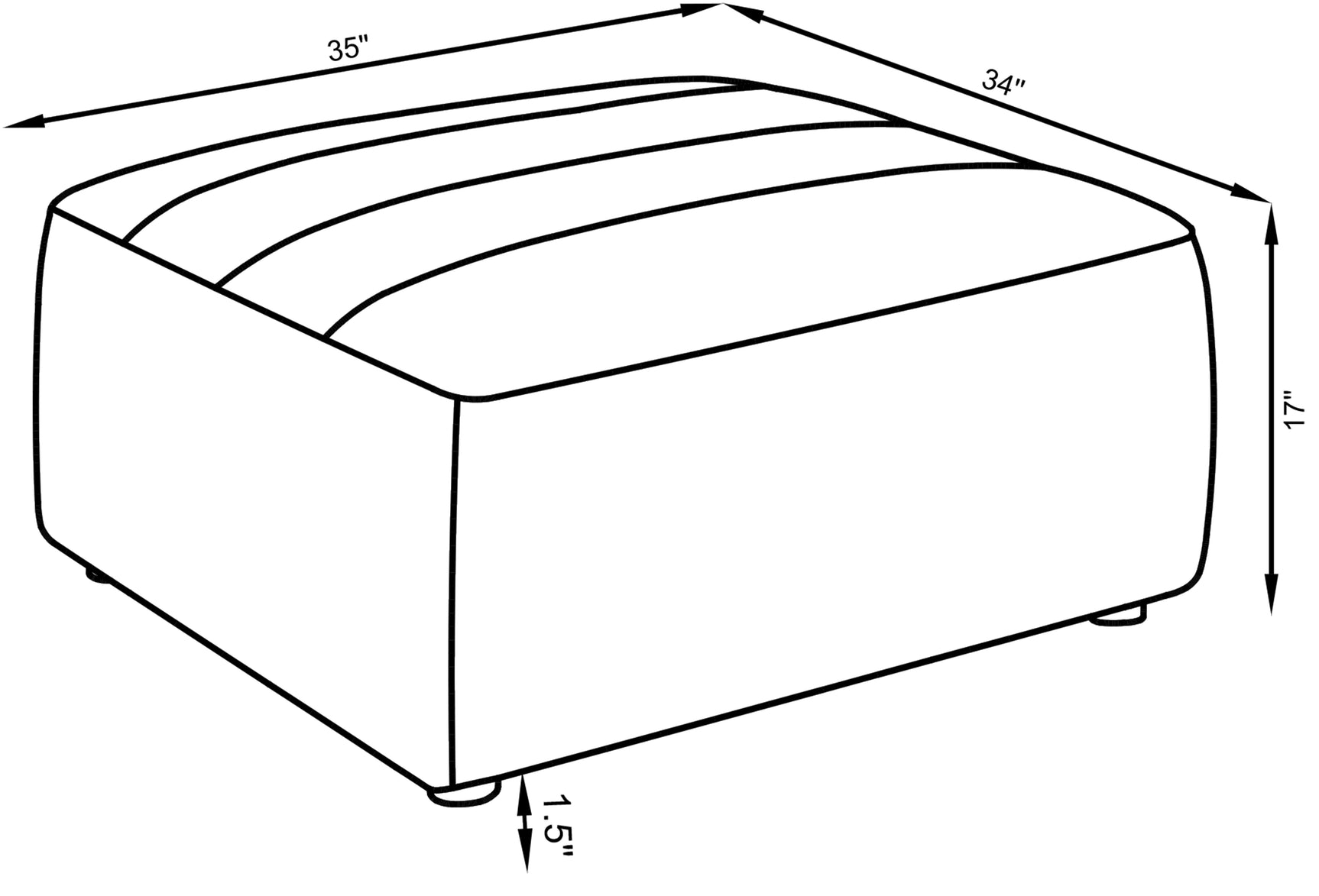 Sunny Square Upholstered Ottoman Natural - Tampa Furniture Outlet