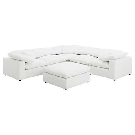 Raleigh 6-piece Boucle Upholstered Modular Sectional Ivory - Tampa Furniture Outlet