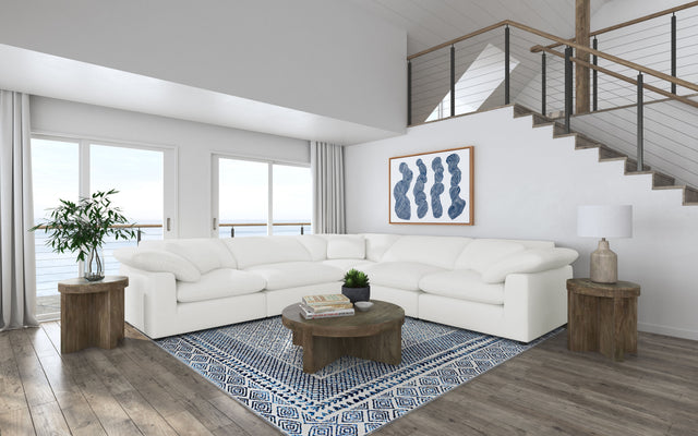 Tampa Furniture Outlet - Coaster - Raleigh 5-piece Boucle Upholstered Modular Sectional Ivory - 551751-SETB
