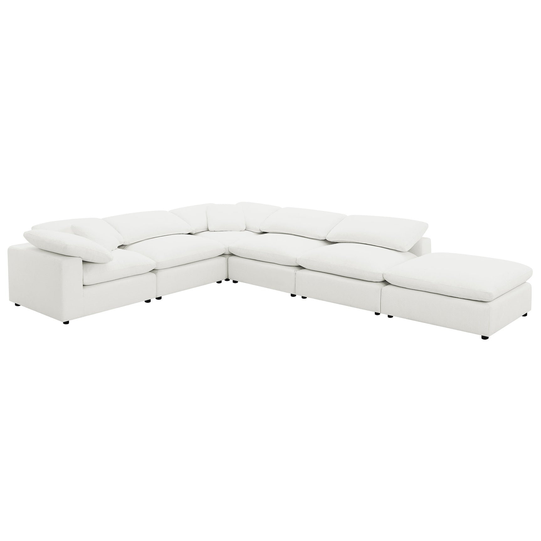 Raleigh 6-piece Boucle Upholstered Modular Sectional Ivory - Tampa Furniture Outlet