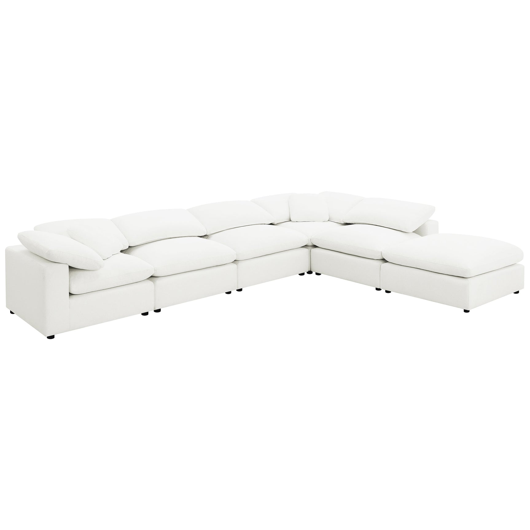 Raleigh 6-piece Boucle Upholstered Modular Sectional Ivory - Tampa Furniture Outlet