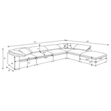 Raleigh 6-piece Boucle Upholstered Modular Sectional Ivory - Tampa Furniture Outlet