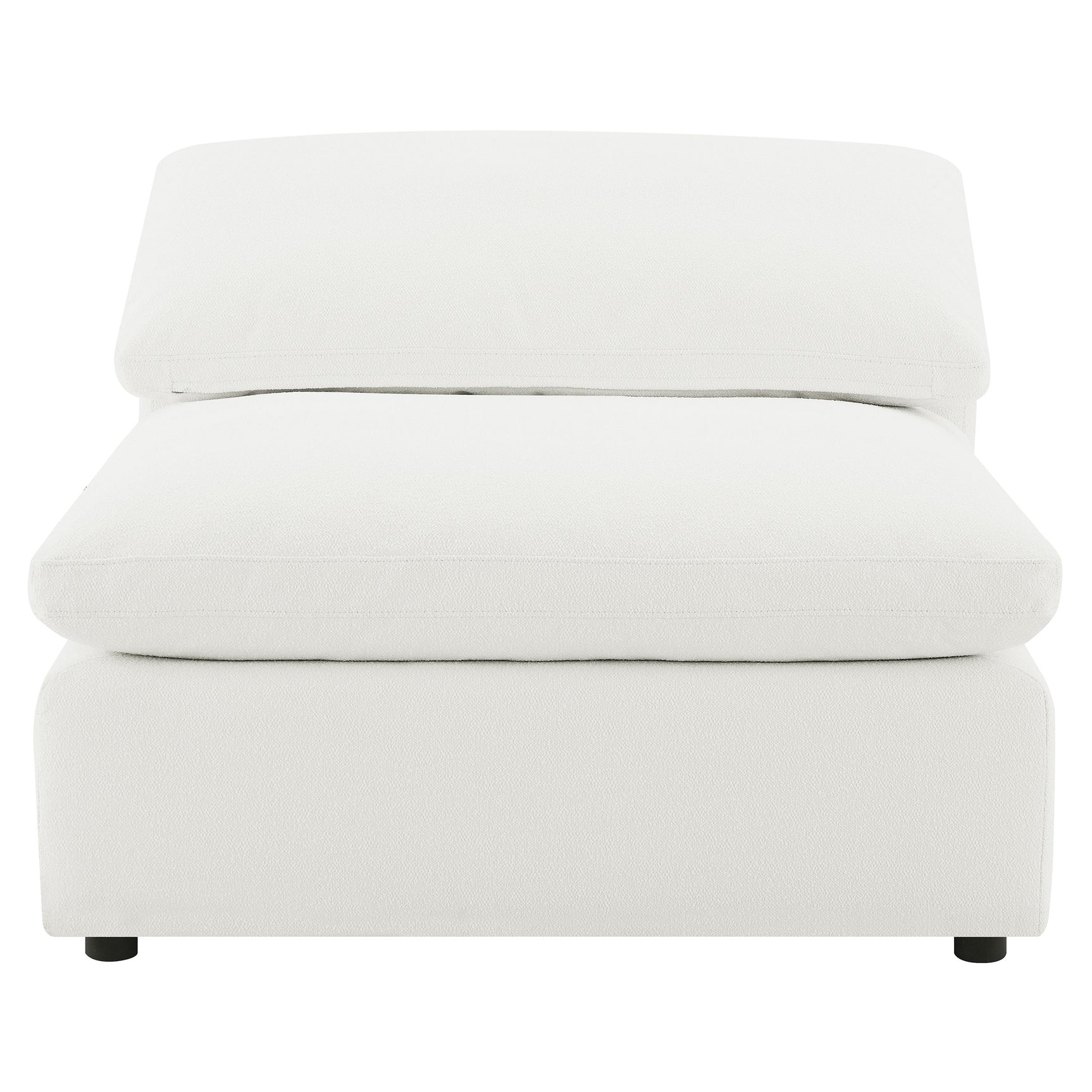 Raleigh Boucle Upholstered Armless Chair Ivory - Tampa Furniture Outlet