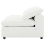 Raleigh Boucle Upholstered Armless Chair Ivory - Tampa Furniture Outlet