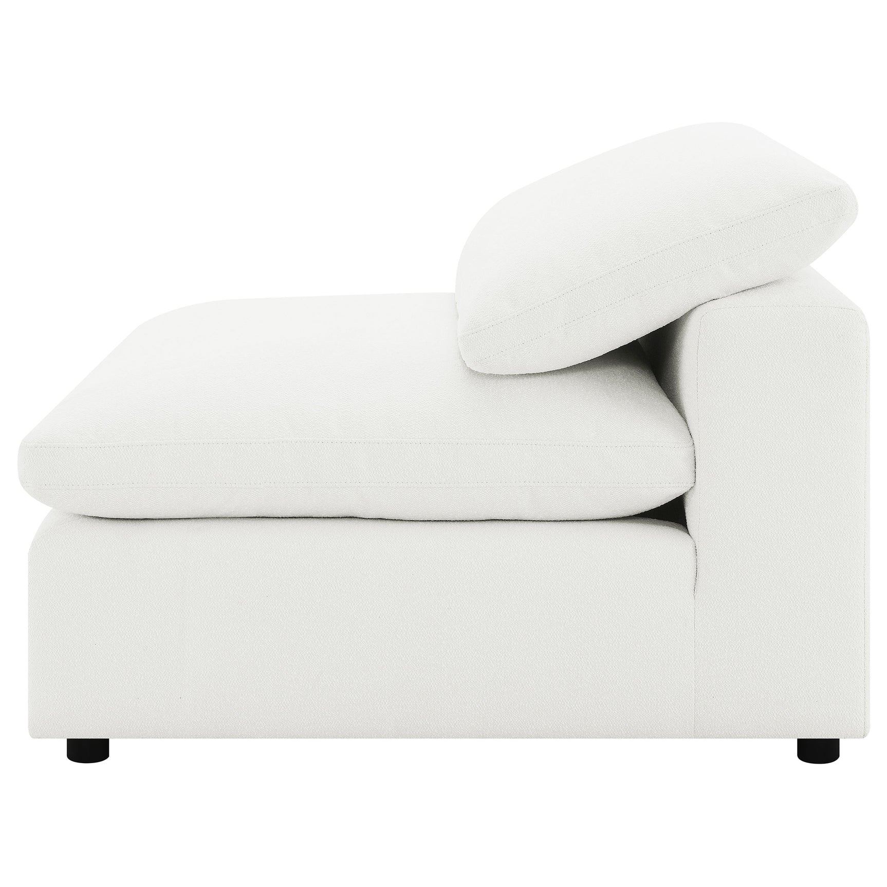 Raleigh Boucle Upholstered Armless Chair Ivory - Tampa Furniture Outlet