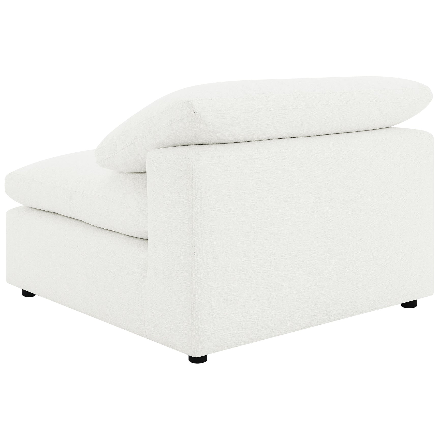 Raleigh Boucle Upholstered Armless Chair Ivory - Tampa Furniture Outlet