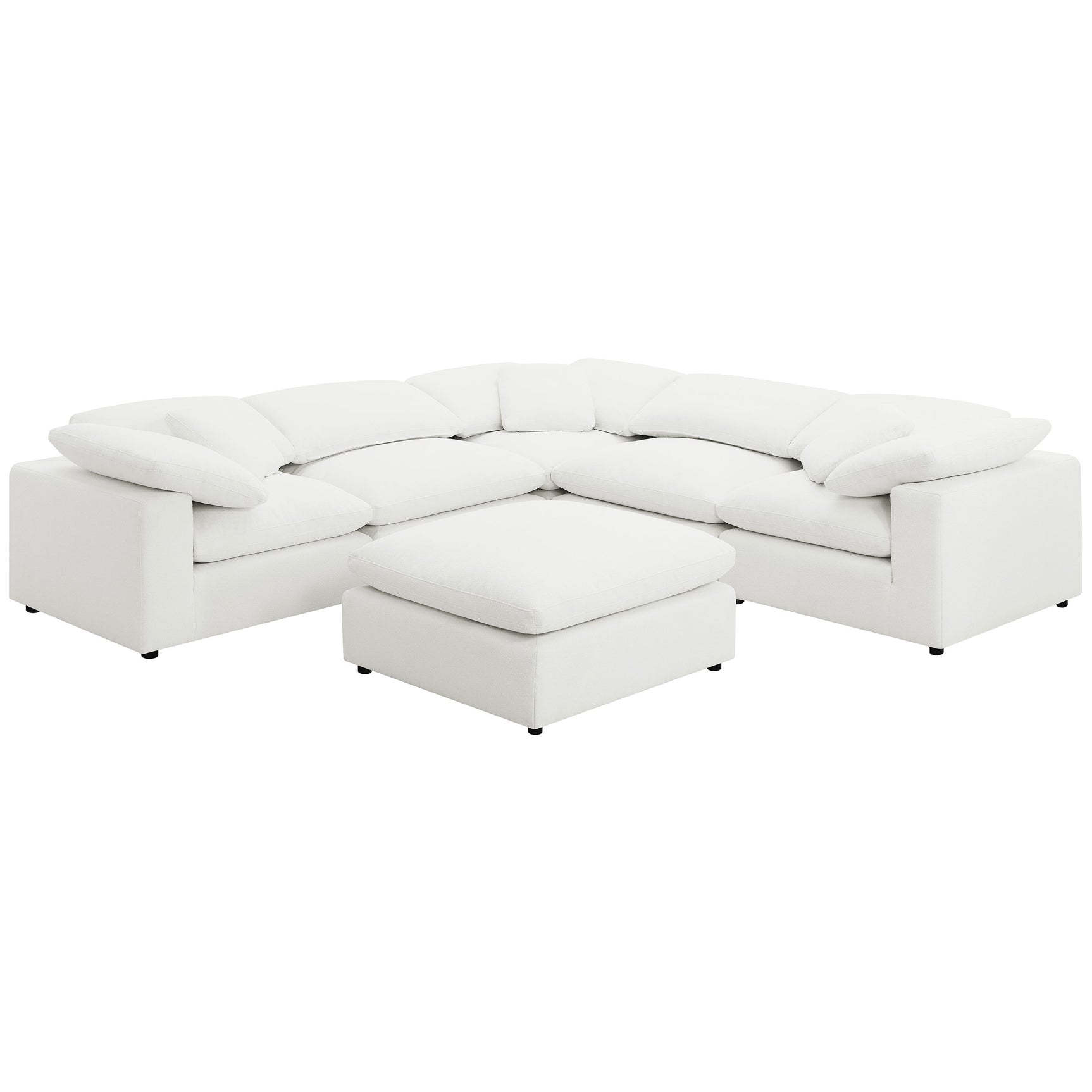 Raleigh Boucle Upholstered Armless Chair Ivory - Tampa Furniture Outlet
