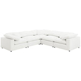 Raleigh Boucle Upholstered Armless Chair Ivory - Tampa Furniture Outlet