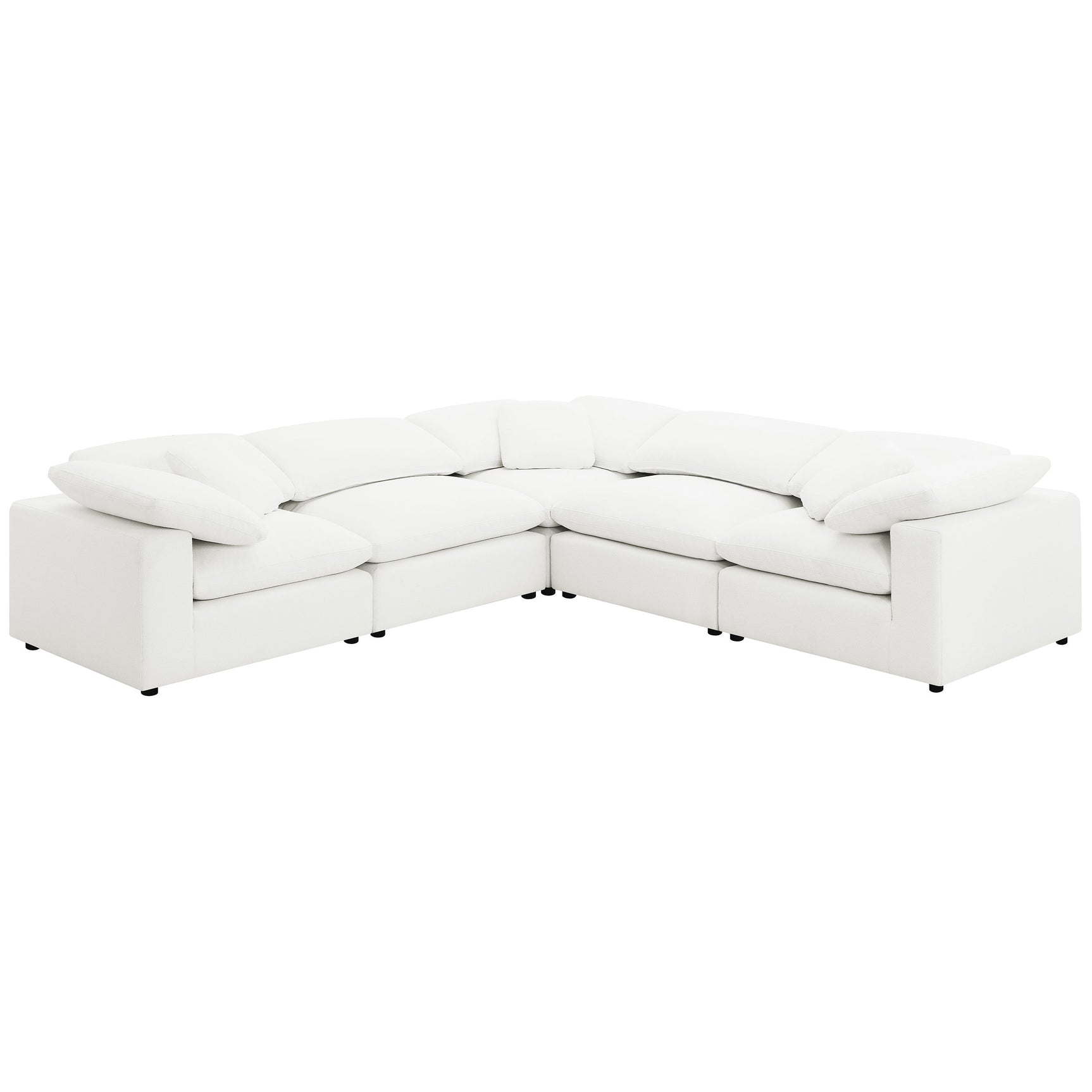Raleigh Boucle Upholstered Armless Chair Ivory - Tampa Furniture Outlet