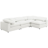 Raleigh Boucle Upholstered Armless Chair Ivory - Tampa Furniture Outlet