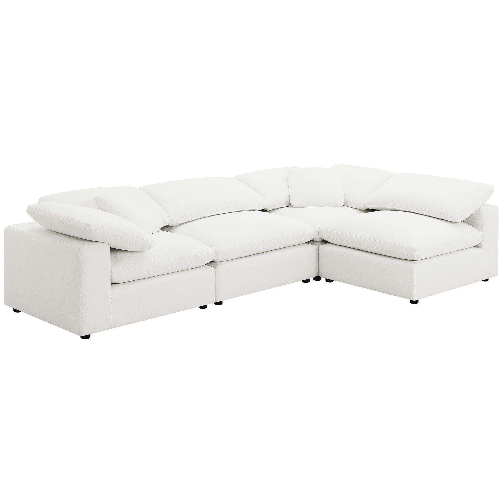 Raleigh Boucle Upholstered Armless Chair Ivory - Tampa Furniture Outlet