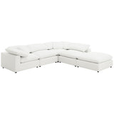 Raleigh Boucle Upholstered Armless Chair Ivory - Tampa Furniture Outlet