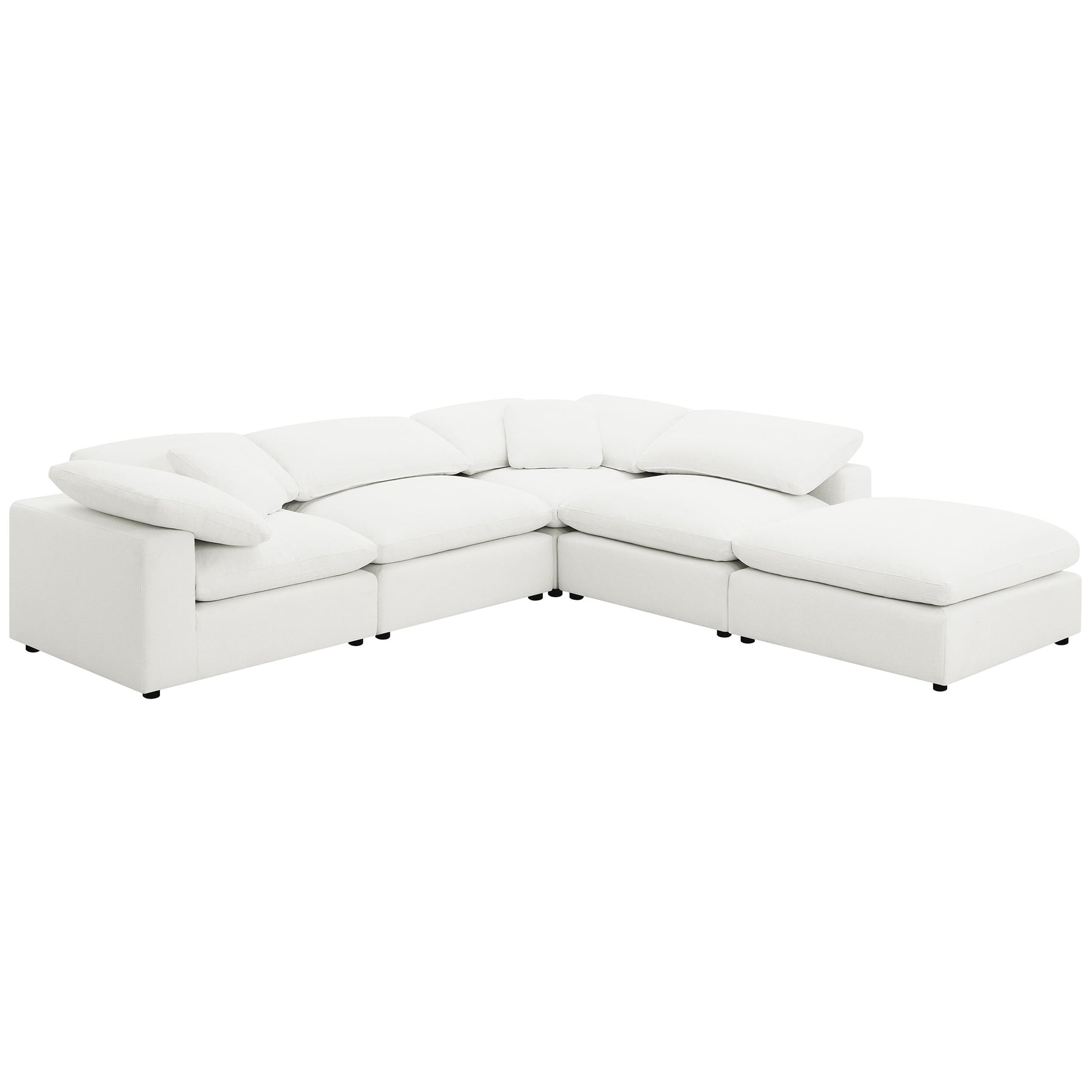 Raleigh Boucle Upholstered Armless Chair Ivory - Tampa Furniture Outlet
