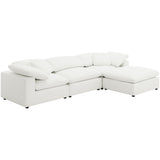 Raleigh Boucle Upholstered Armless Chair Ivory - Tampa Furniture Outlet