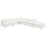 Raleigh Boucle Upholstered Armless Chair Ivory - Tampa Furniture Outlet