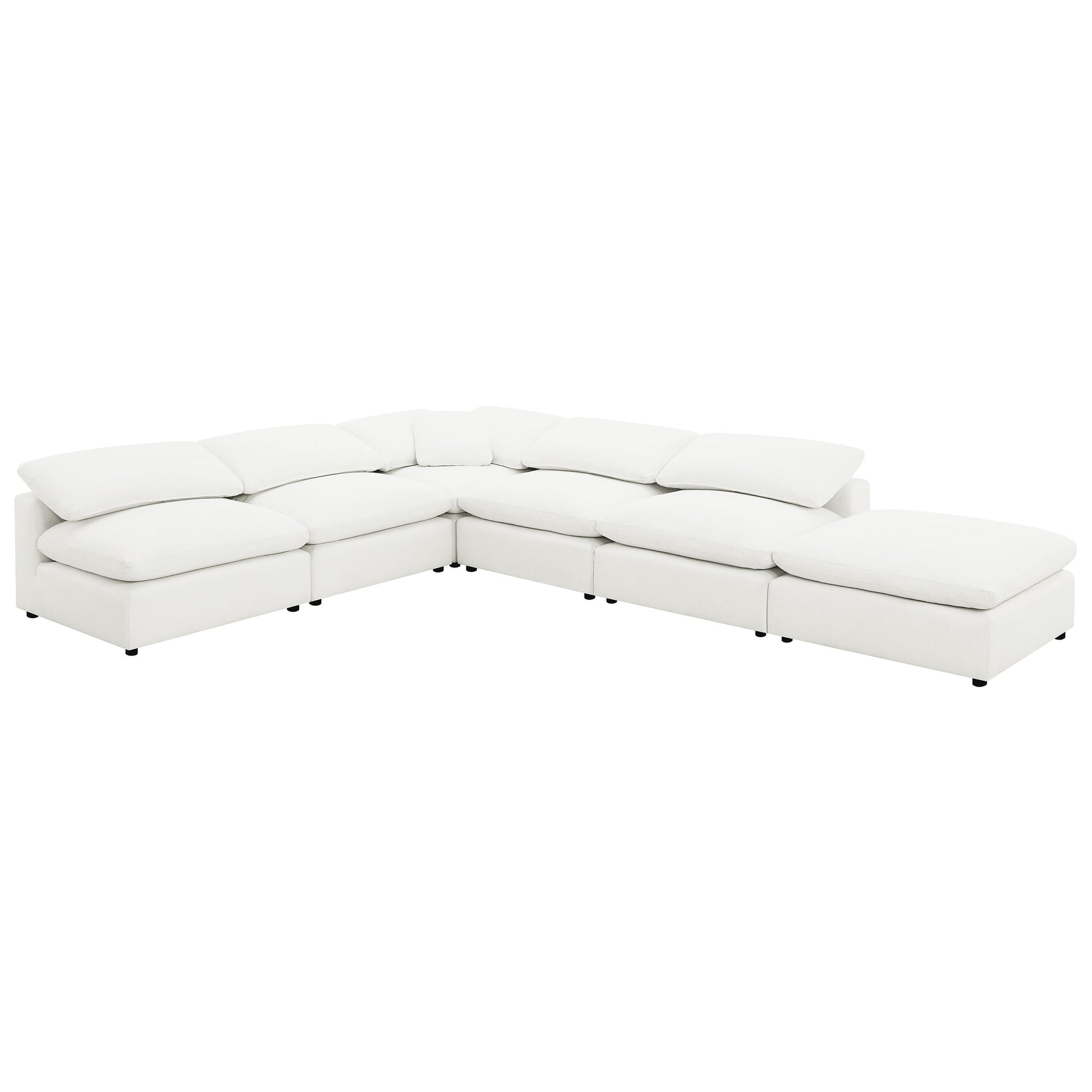 Raleigh Boucle Upholstered Armless Chair Ivory - Tampa Furniture Outlet